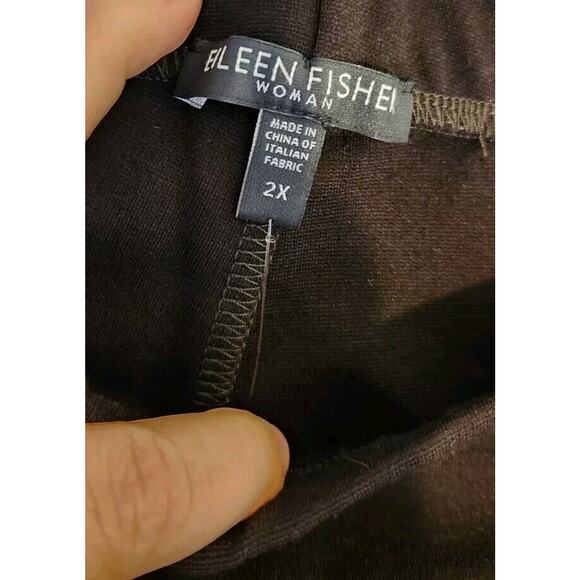 Eileen Fisher Pants 2X Womens System Stretch Ponte Brown Plus‎ Viscose Blend NWT - Picture 5 of 11
